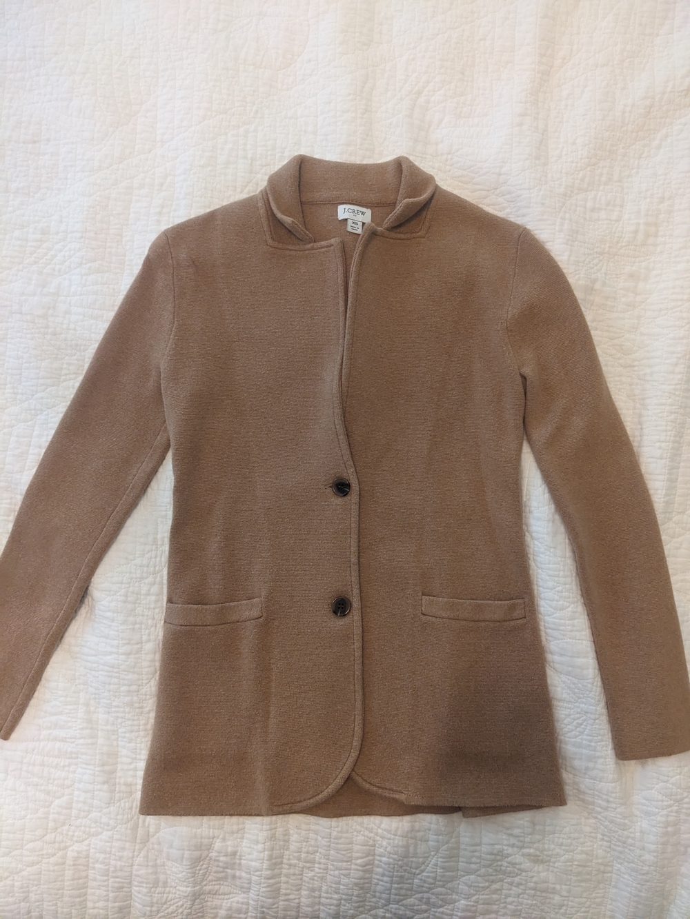 J. Crew Women's Camel Knit Blazer-Style Coatigan - Camel Brown